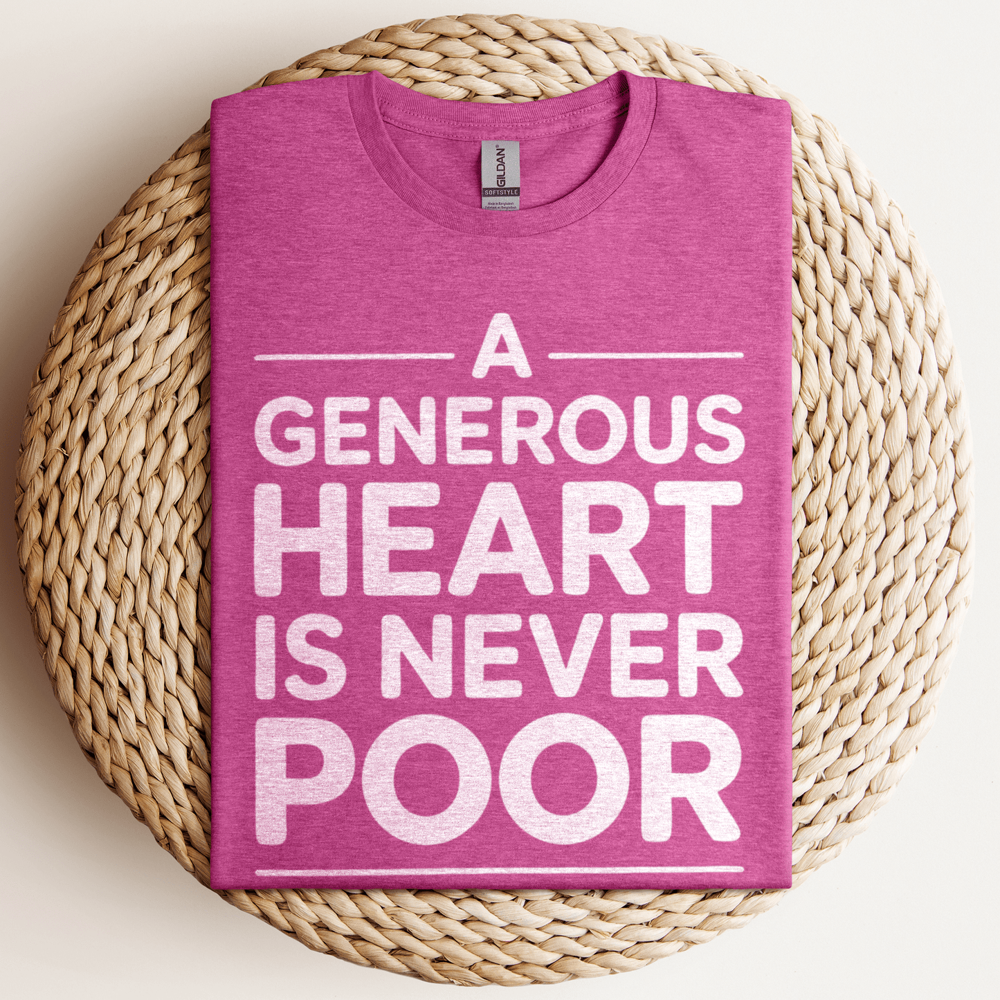 A Generous Heart T-Shirt Heather Berry / S