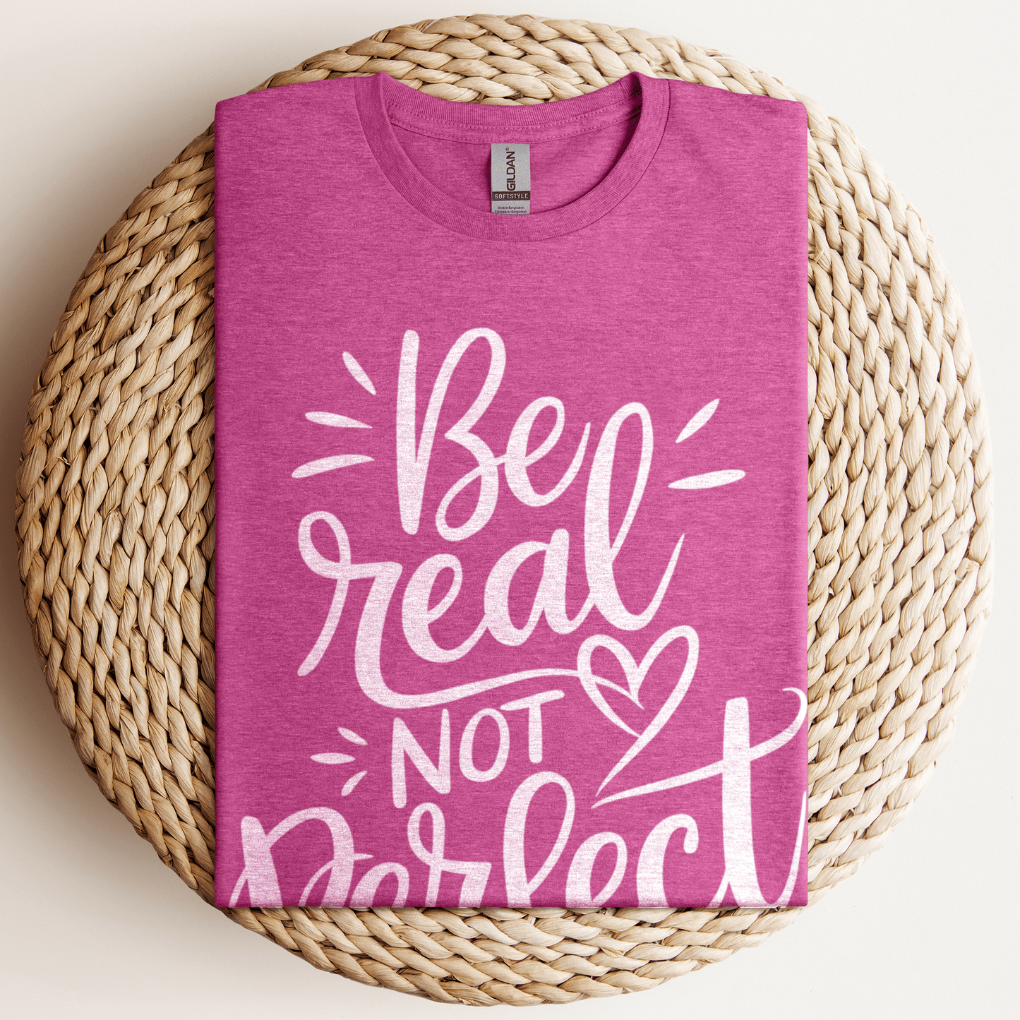 Be Real Not Perfect T-Shirt Heather Berry / S