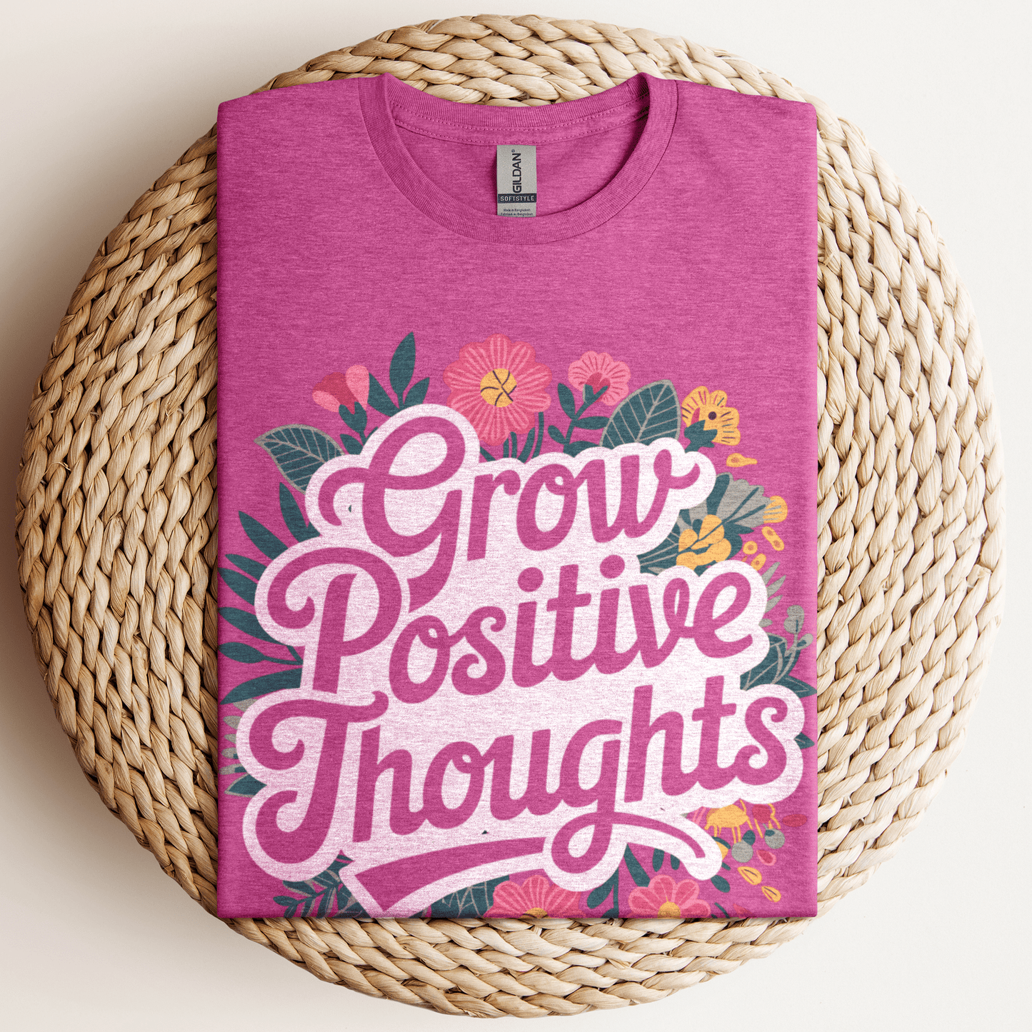 Grow Positive Thoughts T-Shirt Heather Berry / S