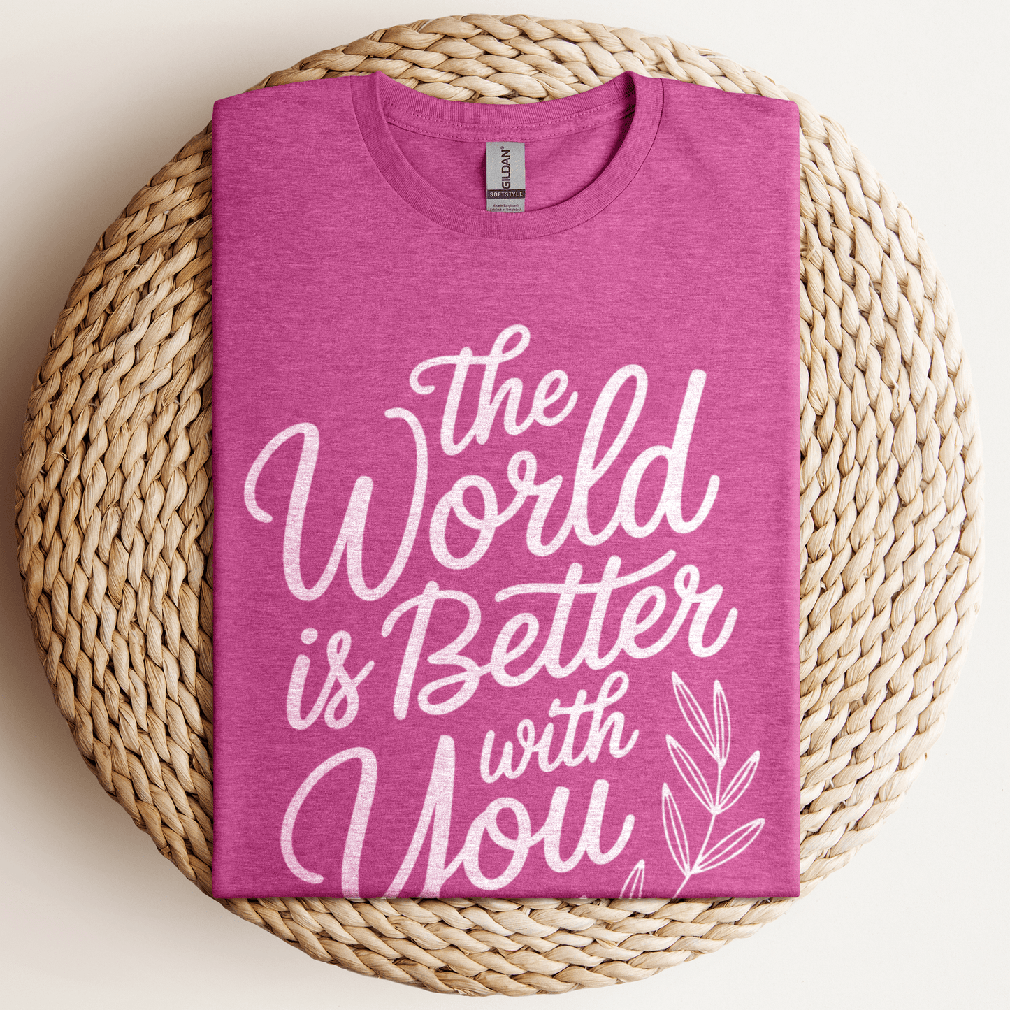 The World Is Better T-Shirt Heather Berry / S