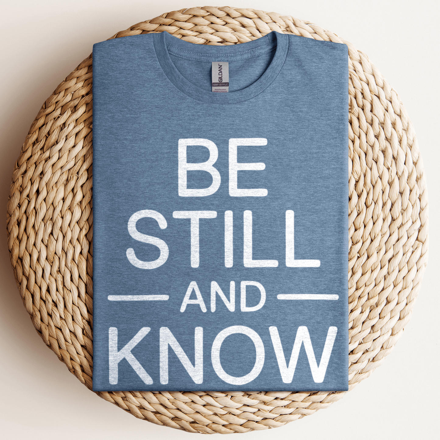 Be Still And Know T-Shirt Heather Indigo / S