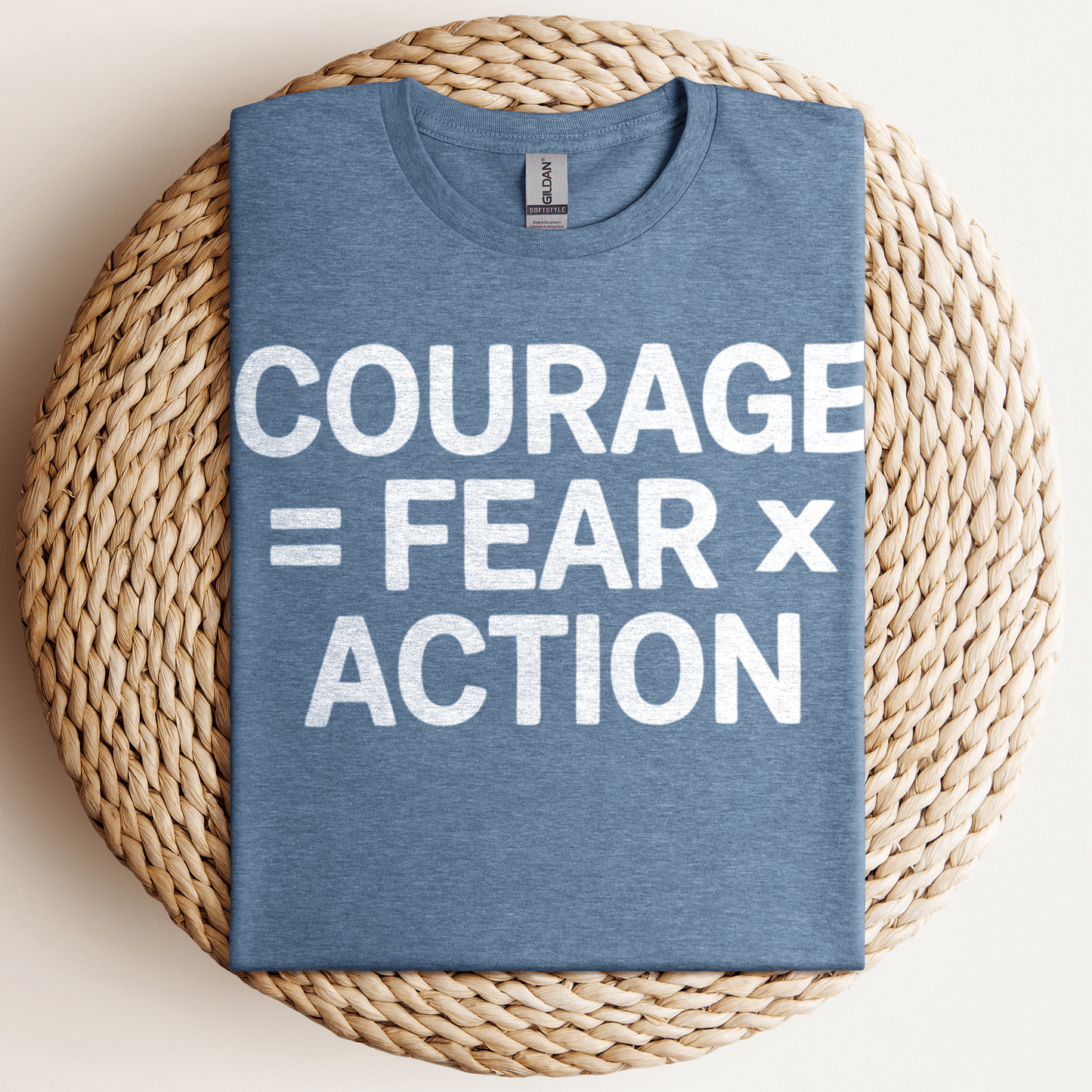 Courage = Fear x Action T-Shirt Heather Indigo / S