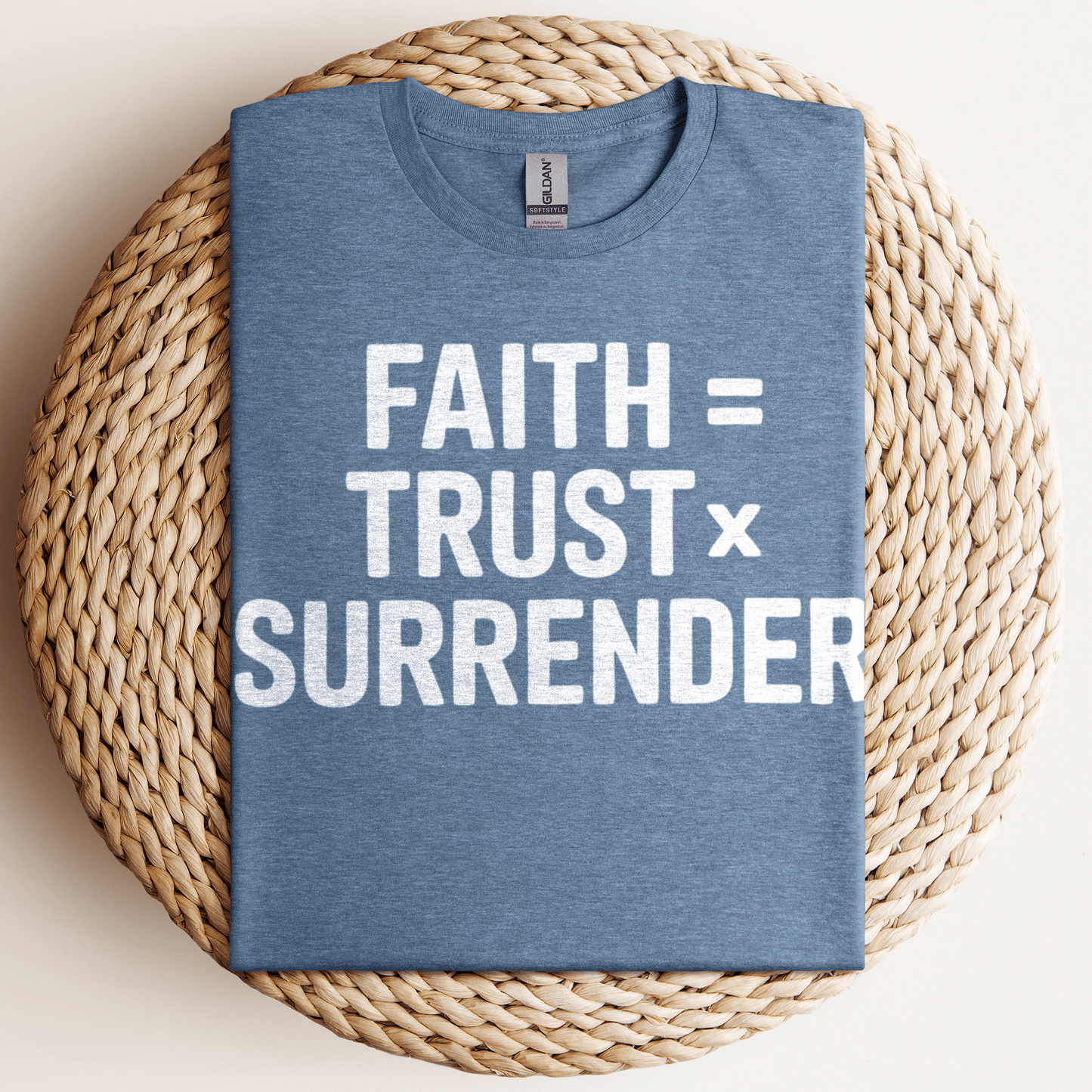 Faith = Trust x Surrender T-Shirt Heather Indigo / S