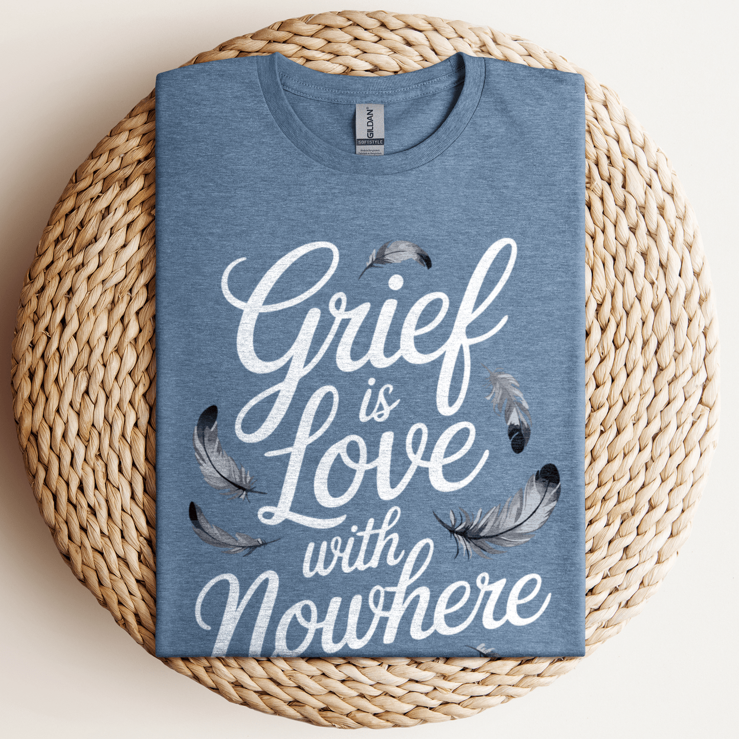 Grief Is Love T-Shirt Heather Indigo / S