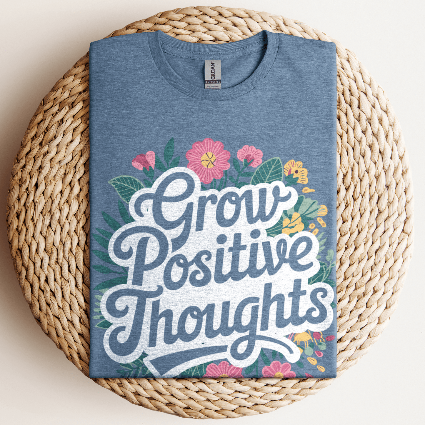 Grow Positive Thoughts T-Shirt Heather Indigo / S