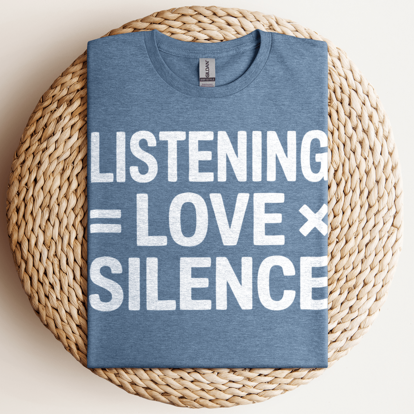 Listening Love Silence T-Shirt Heather Indigo / S