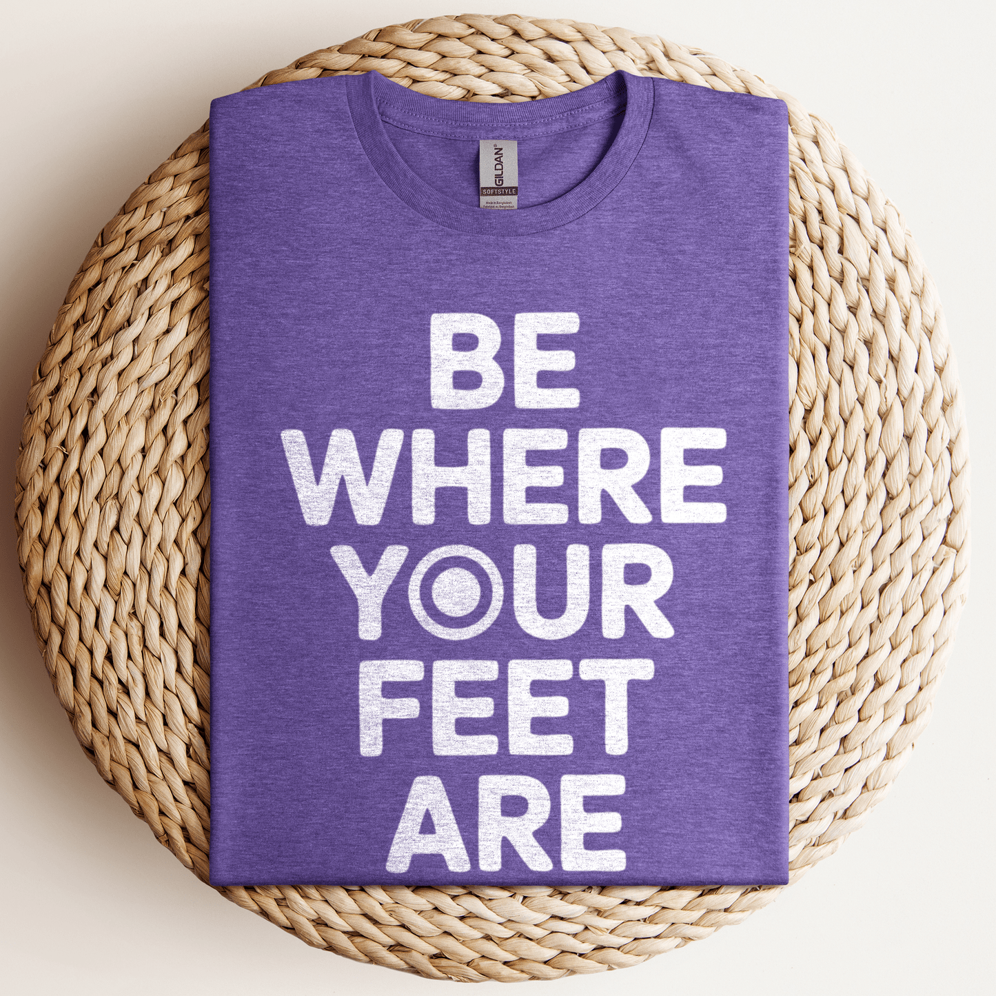 Be Where Your Feet T-Shirt Heather Purple / S