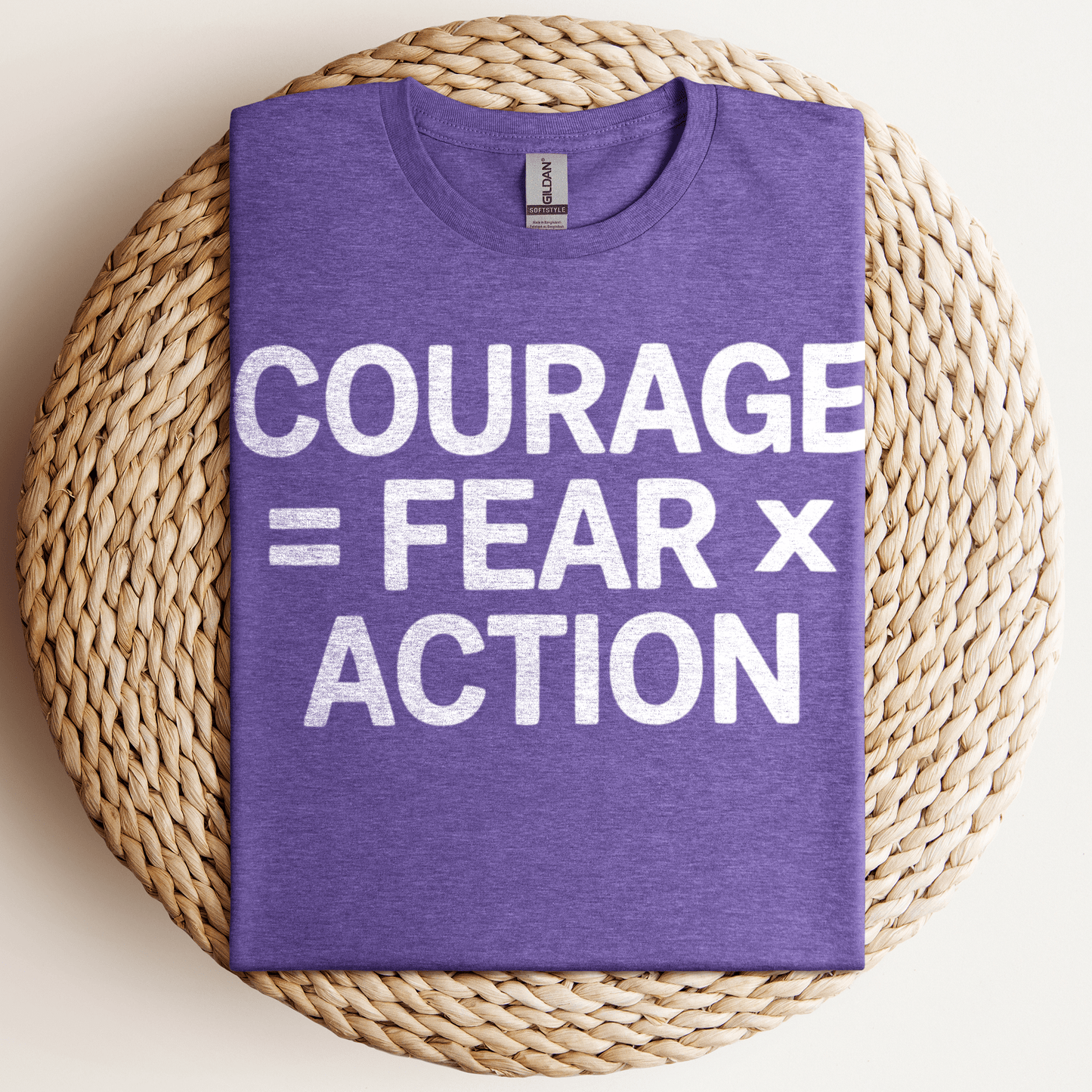 Courage = Fear x Action T-Shirt Heather Purple / S