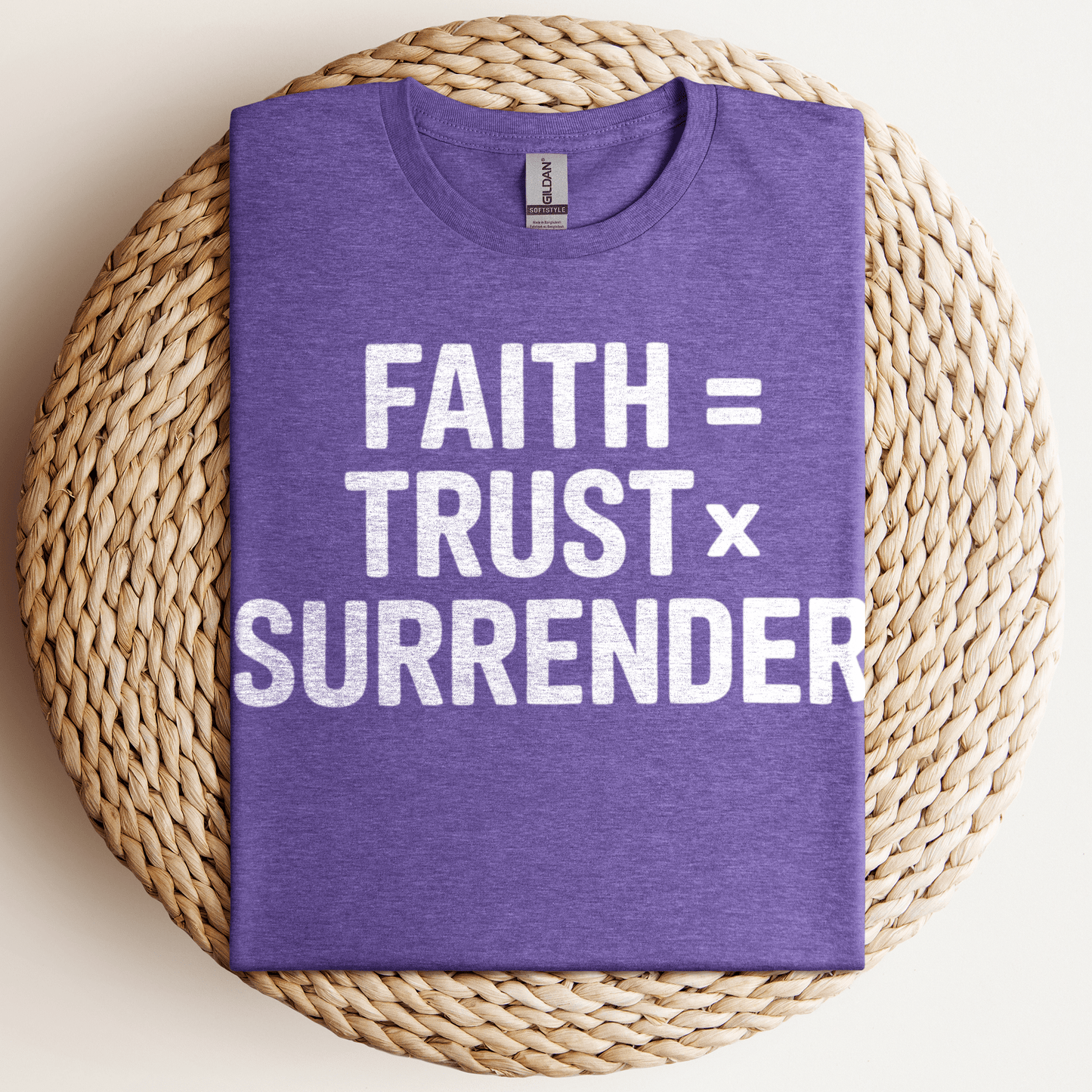 Faith = Trust x Surrender T-Shirt Heather Purple / S