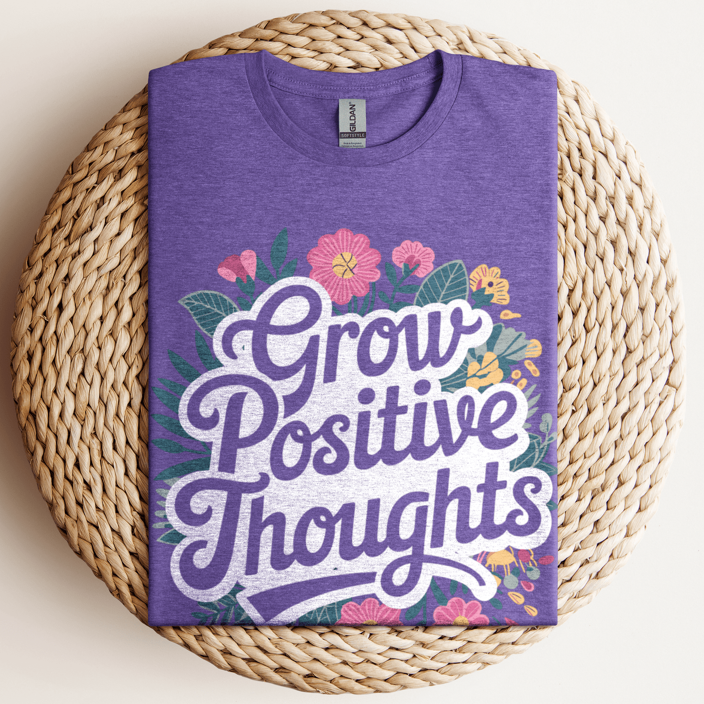 Grow Positive Thoughts T-Shirt Heather Purple / S