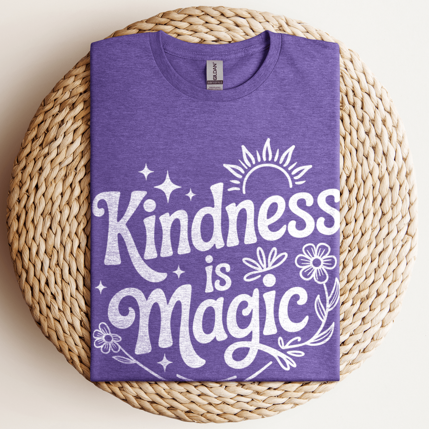 Kindness Is Magic T-Shirt Heather Purple / S