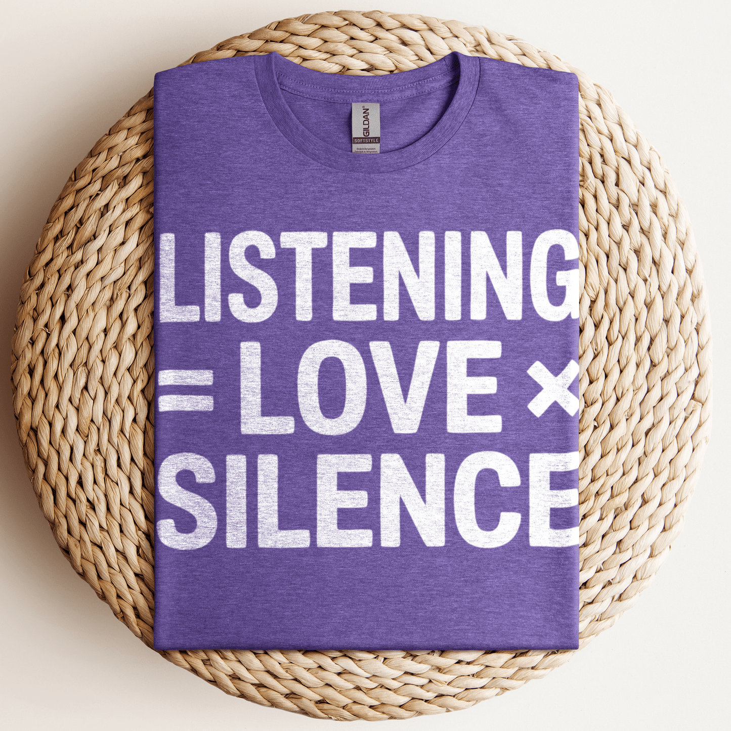 Listening Love Silence T-Shirt Heather Purple / S