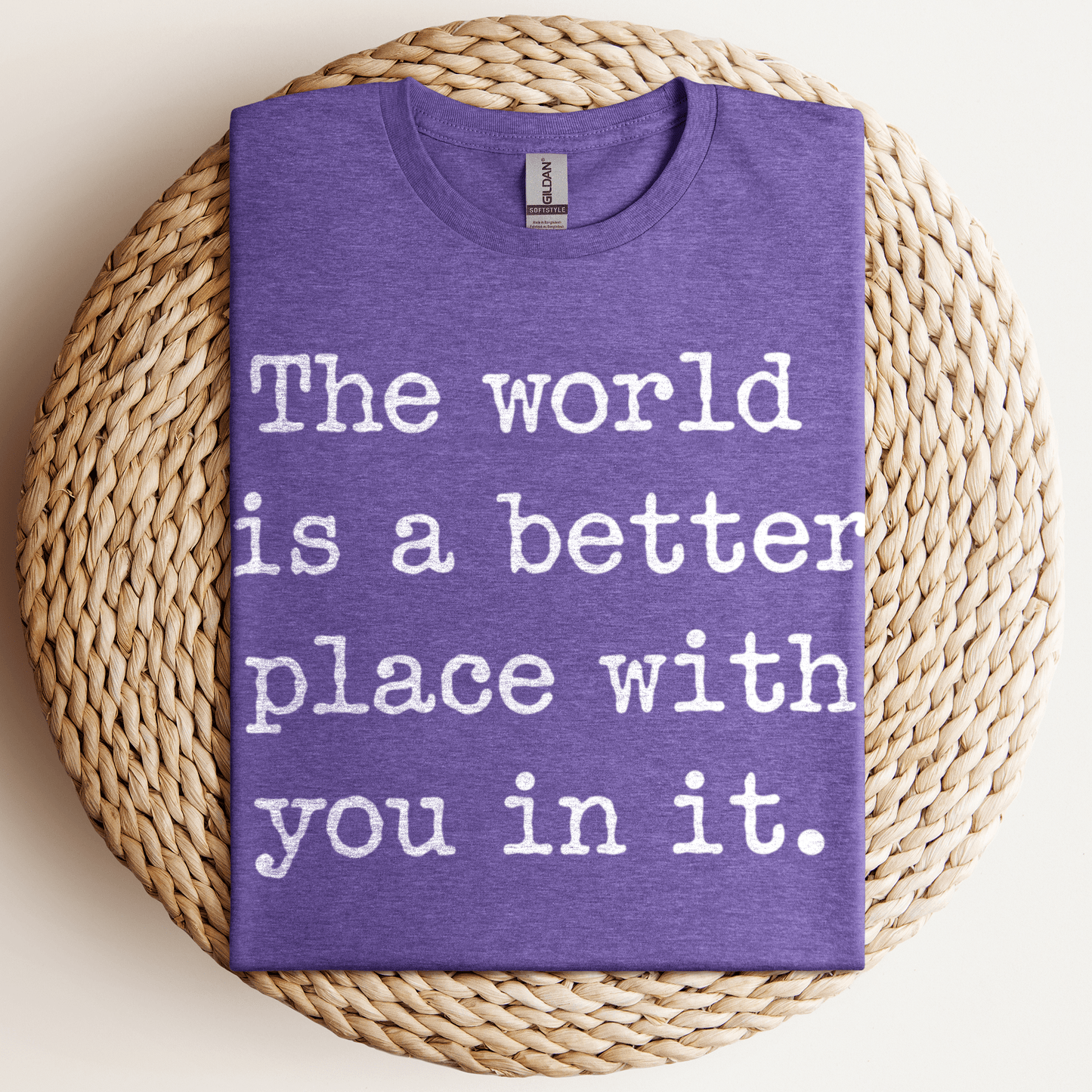 The World Is A Better T-Shirt Heather Purple / S