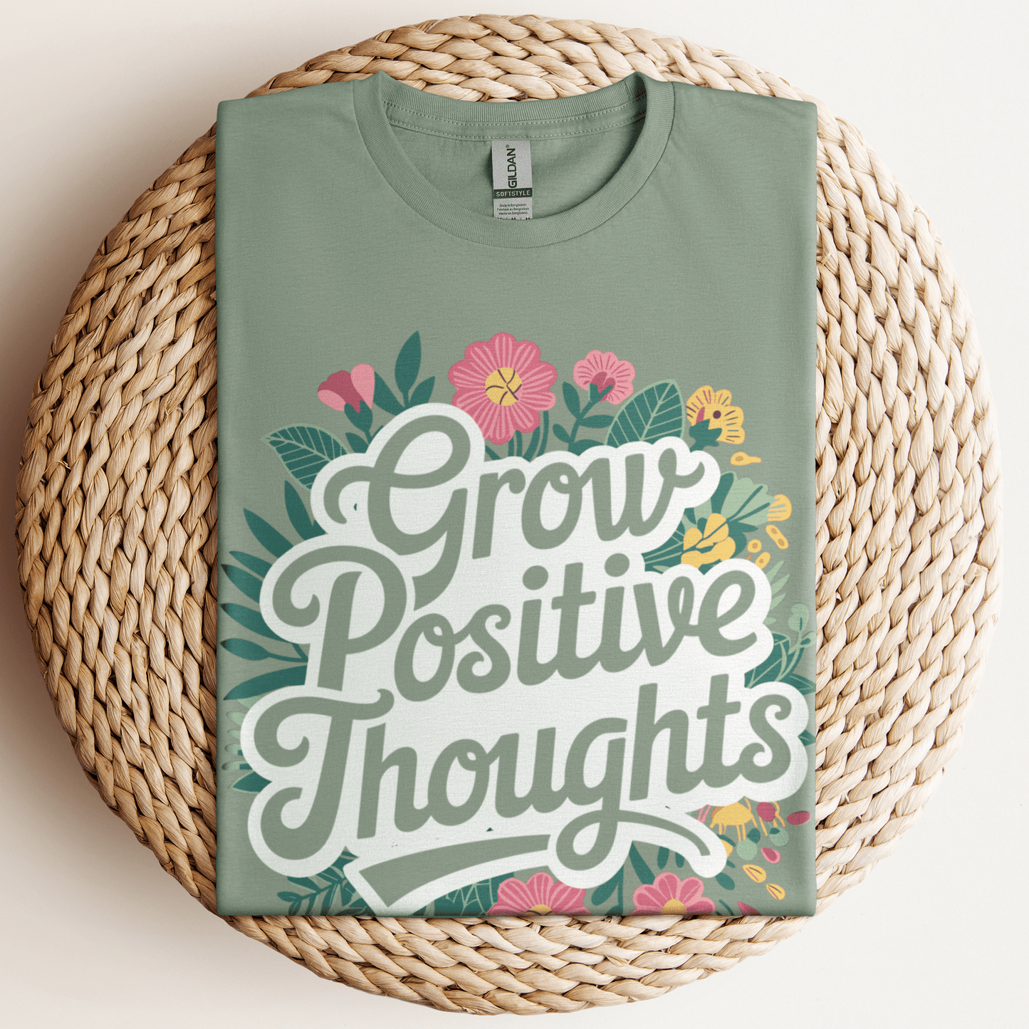 Grow Positive Thoughts T-Shirt Sage / S