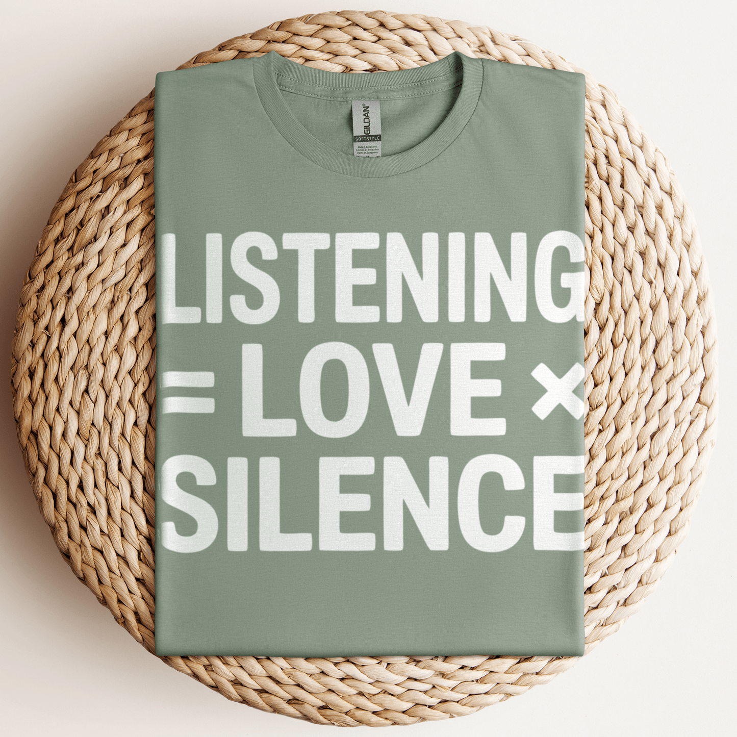 Listening Love Silence T-Shirt Sage / S