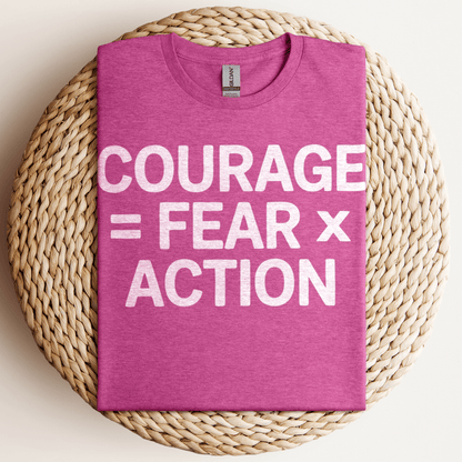 Courage = Fear x Action T-Shirt Heather Berry / S