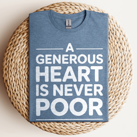 A Generous Heart T-Shirt Heather Indigo / S