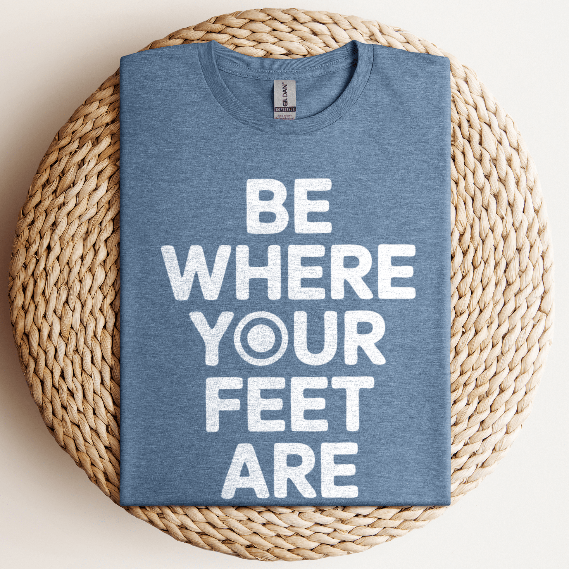 Be Where Your Feet T-Shirt Heather Indigo / S
