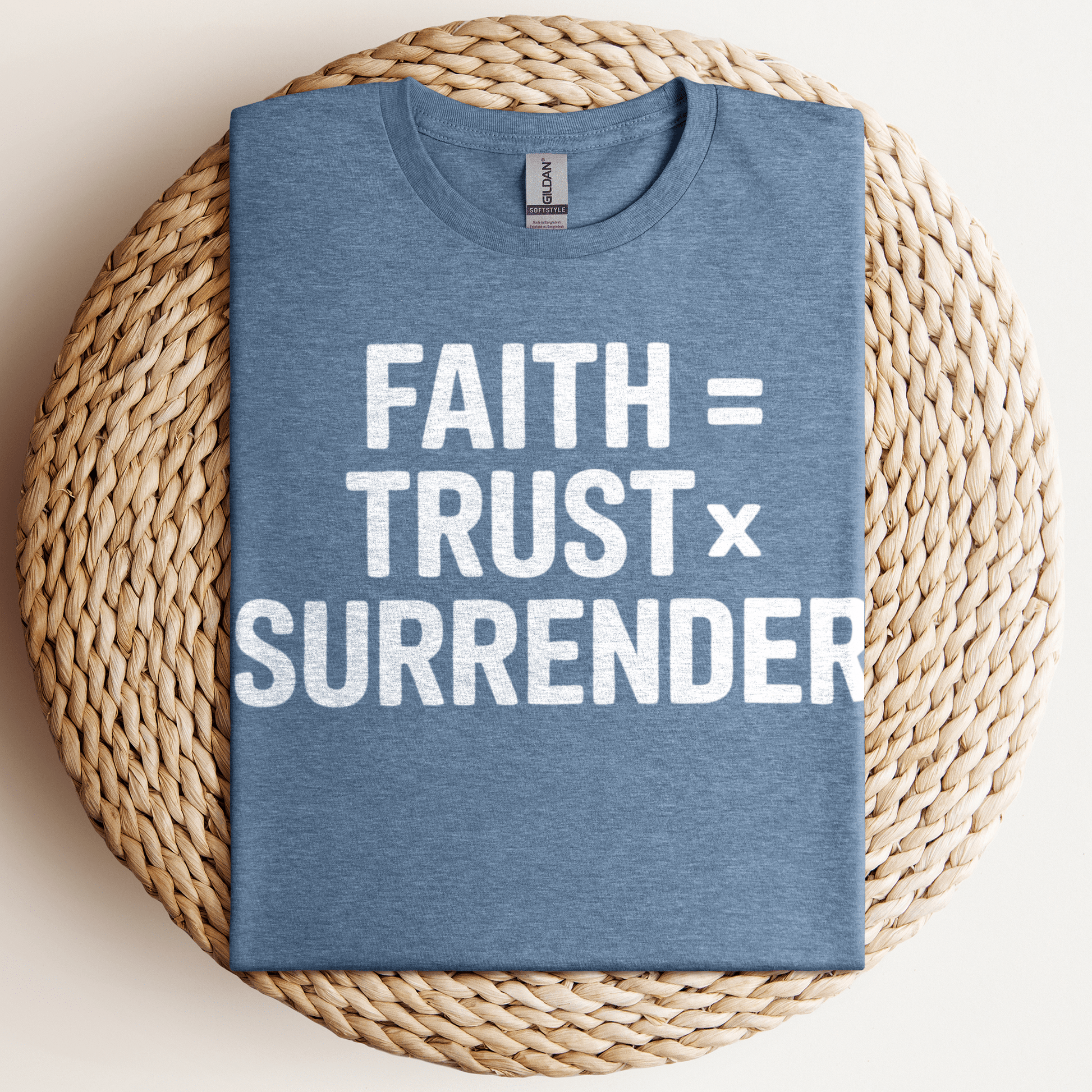 Faith = Trust x Surrender T-Shirt Heather Indigo / S
