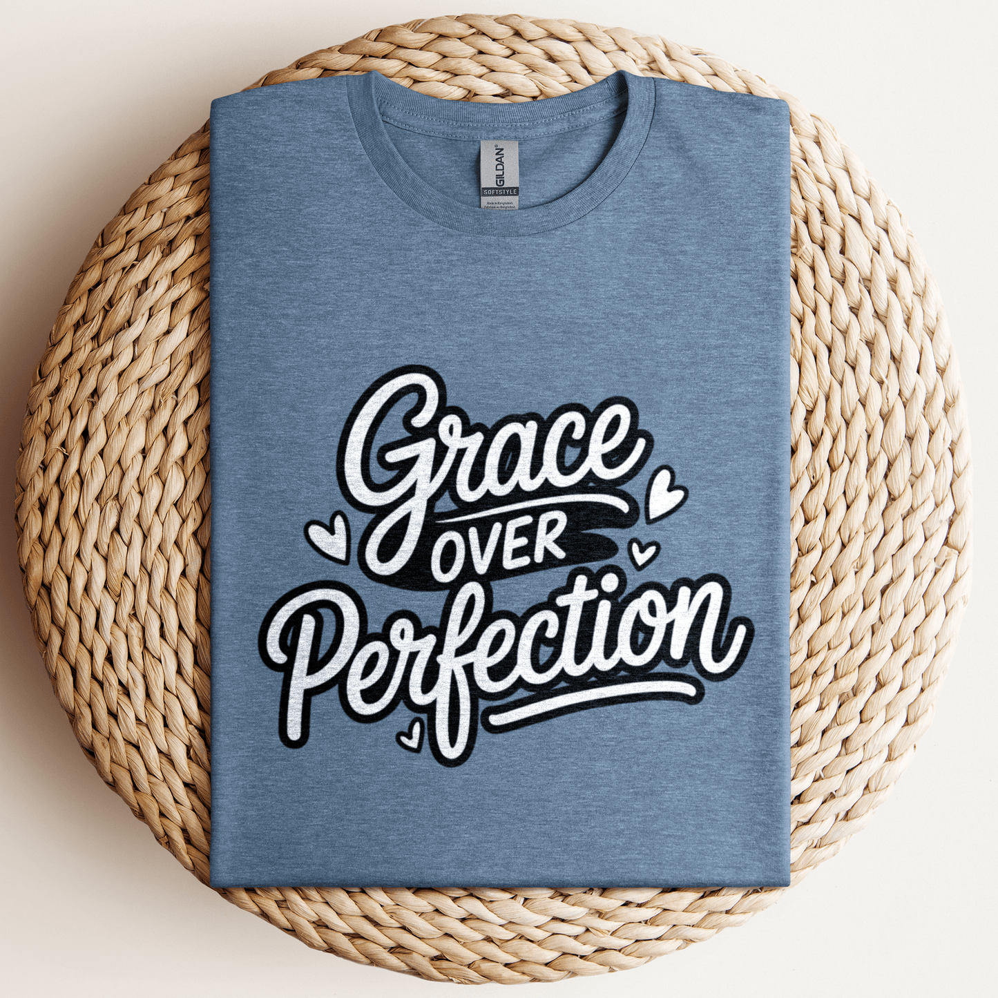 Grace Over Perfection T-Shirt Heather Indigo / S