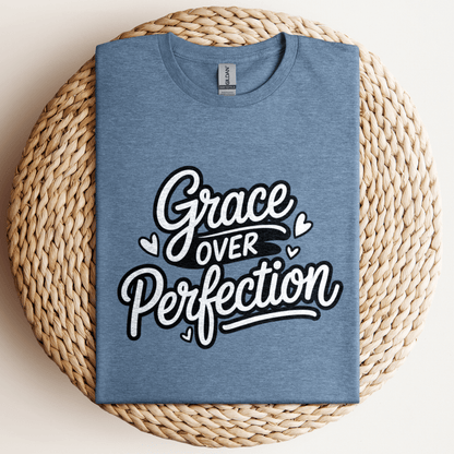 Grace Over Perfection T-Shirt Heather Indigo / S