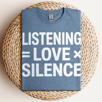 Listening Love Silence T-Shirt Heather Indigo / S