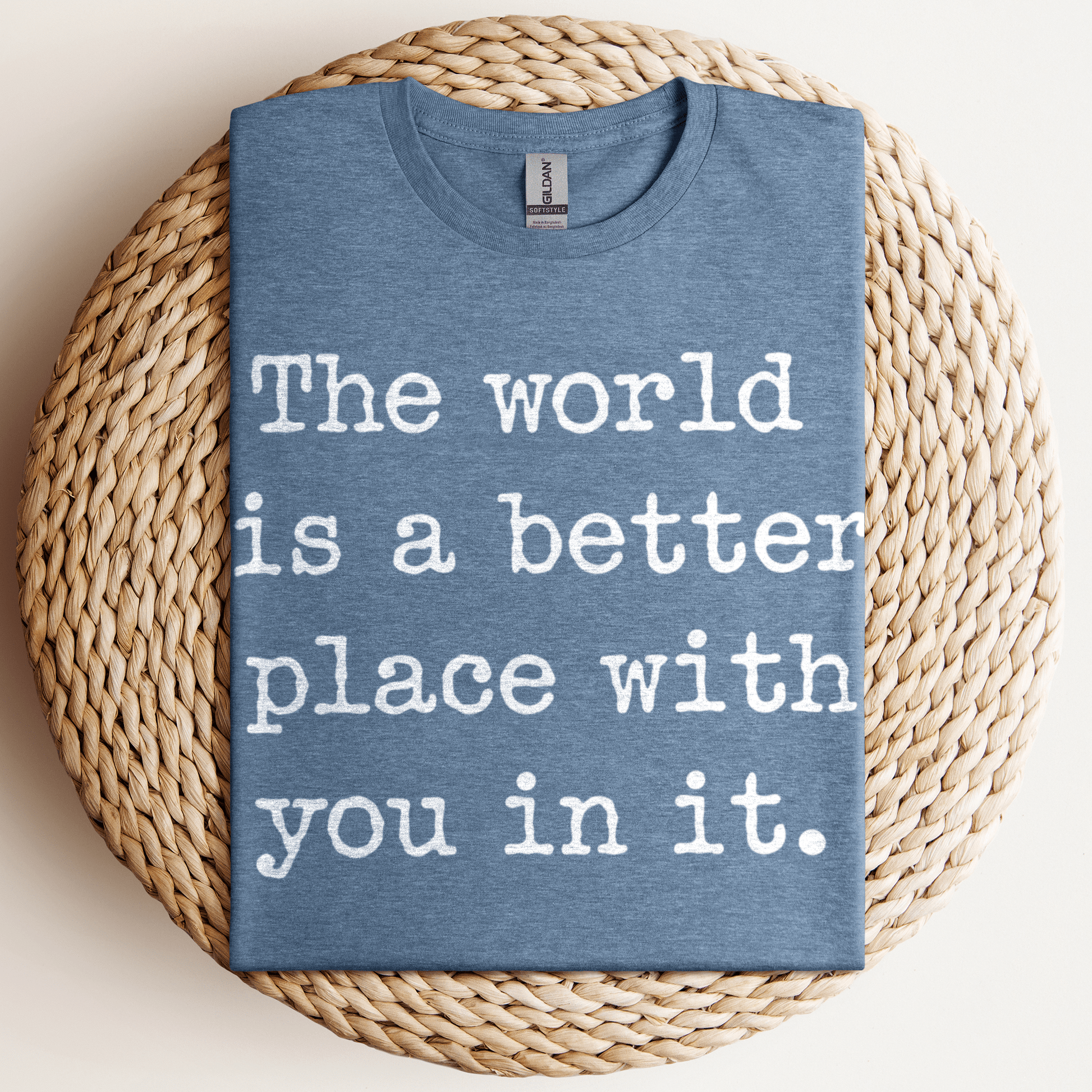 The World Is A Better T-Shirt Heather Indigo / S
