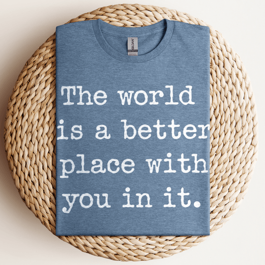 The World Is A Better T-Shirt Heather Indigo / S