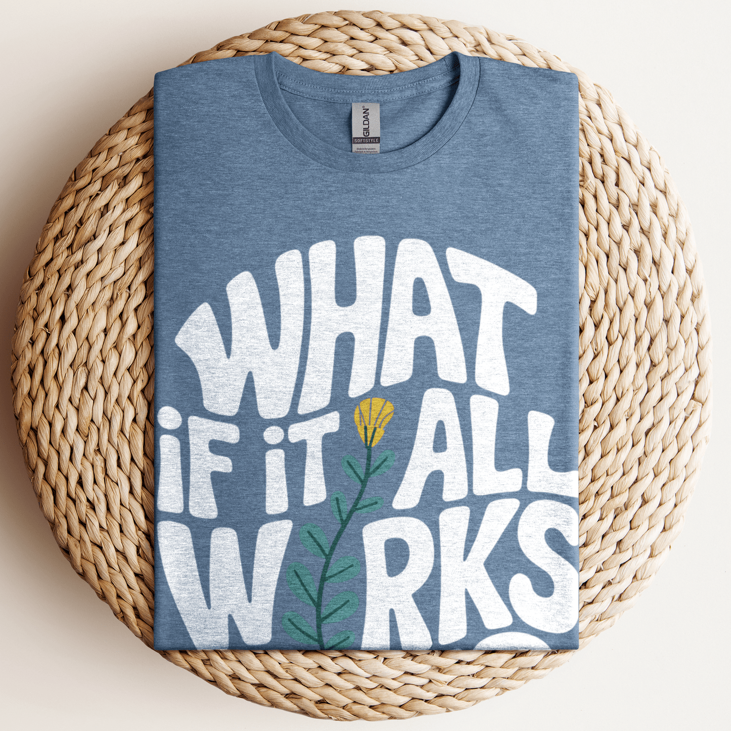 What If It All Works Out T-Shirt Heather Indigo / S