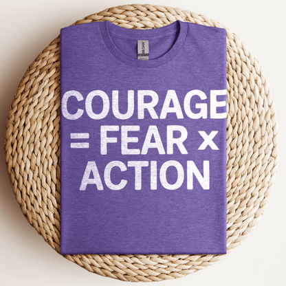 Courage = Fear x Action T-Shirt Heather Purple / S