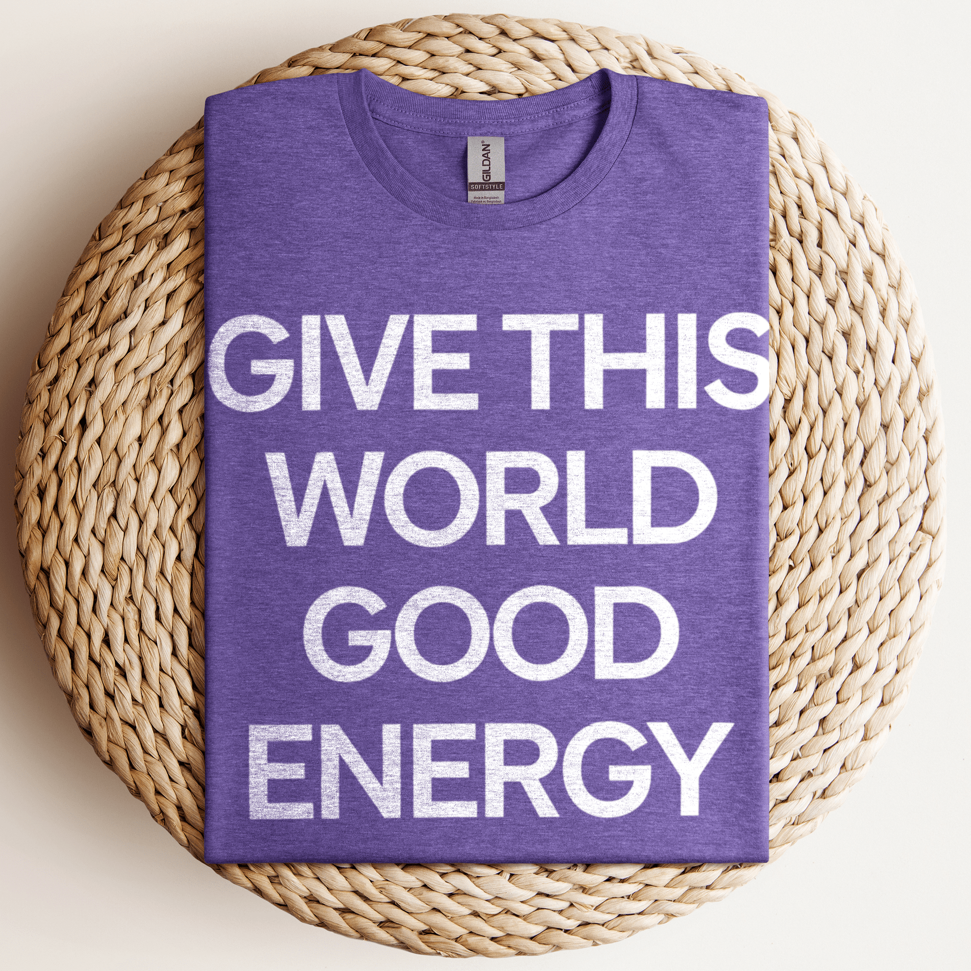 Give Good Energy T-Shirt Heather Purple / S