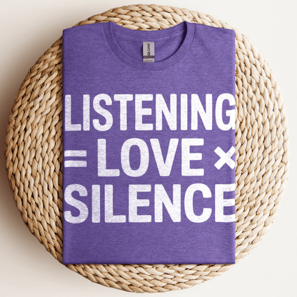Listening Love Silence T-Shirt Heather Purple / S