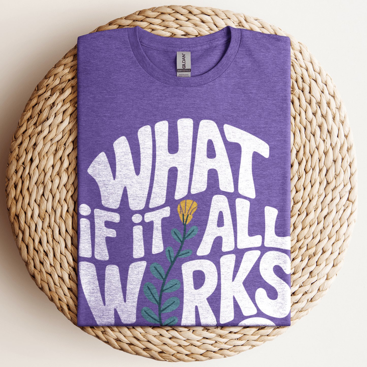 What If It All Works Out T-Shirt Heather Purple / S
