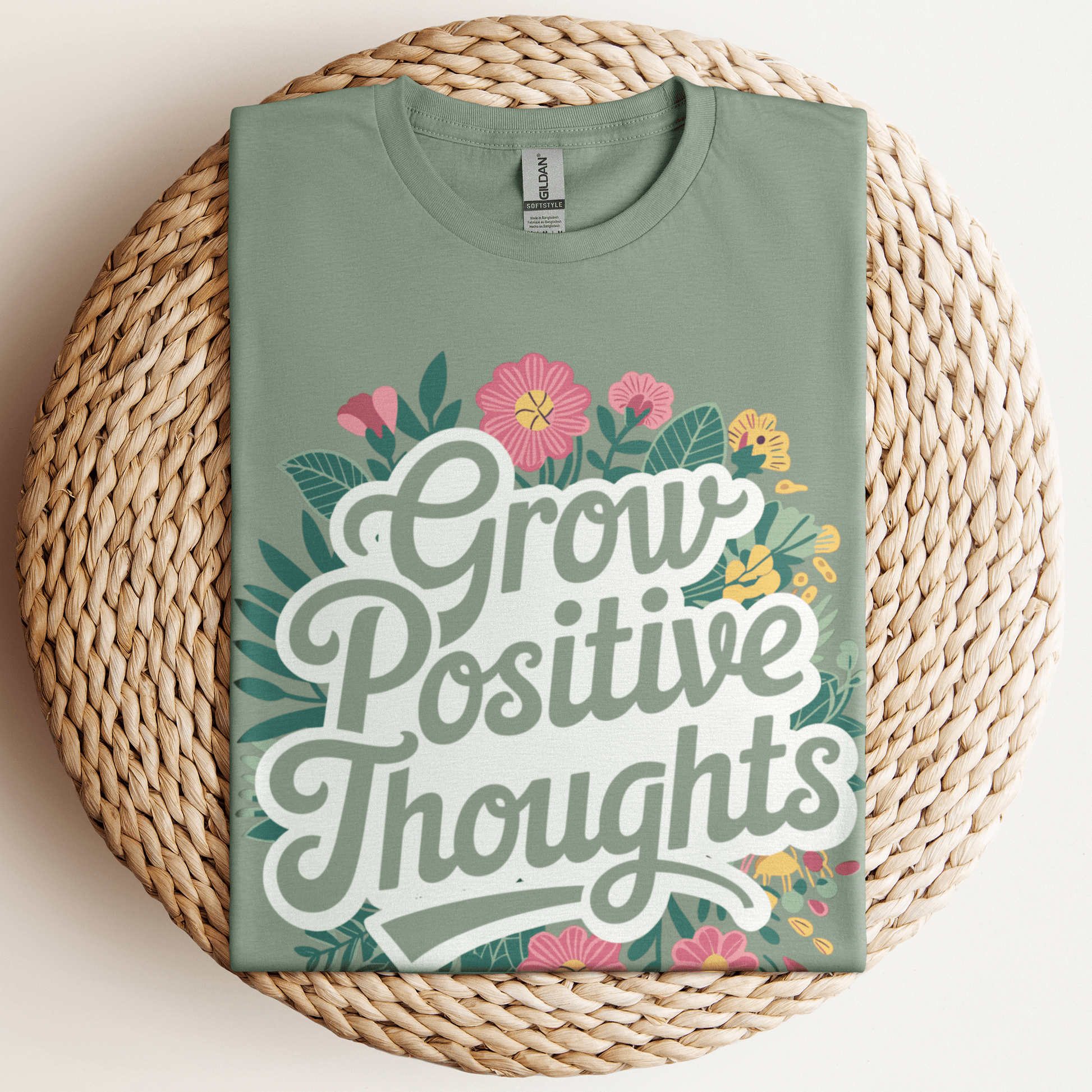 Grow Positive Thoughts T-Shirt Sage / S