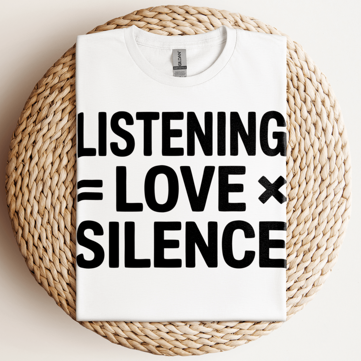 Listening Love Silence T-Shirt White / S