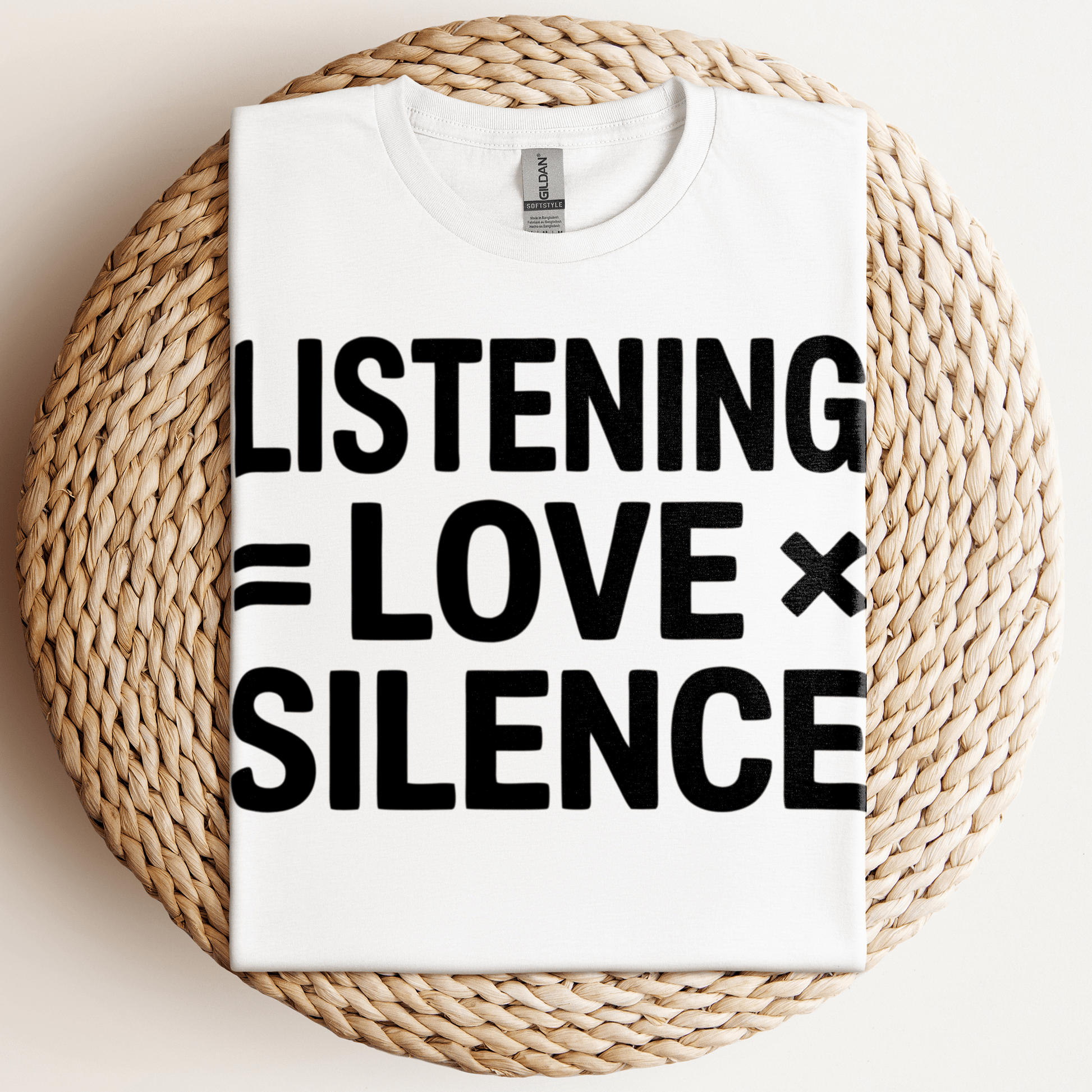 Listening Love Silence T-Shirt White / S