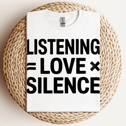 Listening Love Silence T-Shirt White / S