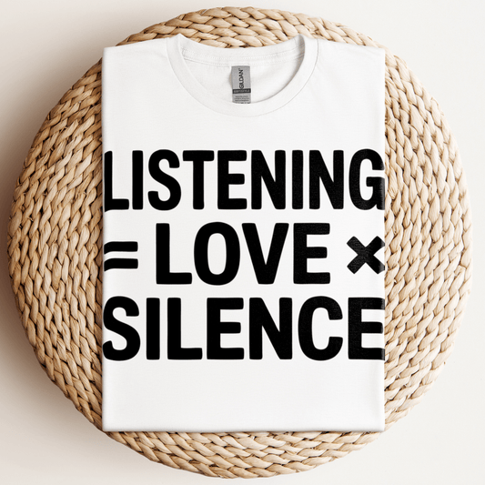 Listening Love Silence T-Shirt White / S